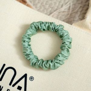 Premium Mint Organic Bamboo Wholesale Hair <b>Tie</b> Slik Scrunchies 100% Bamboo Fabric Elastic Hairband - Product Image 1