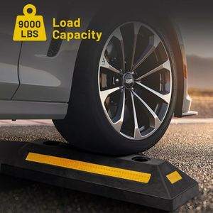 Fermaruote in Gomma per Garage con Strisce Riflettenti, Blocco di Parcheggio per Maggiore Sicurezza e Visibilità - Product Image 4