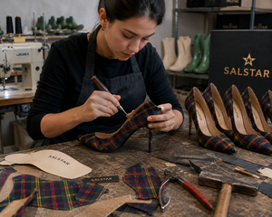 Chaussures à talons hauts pour femmes, de haute qualité, à motif tartan spécial, à bout pointu, style stiletto, fabriquées par un fabricant de chaussures à talons hauts. - Product Image 5
