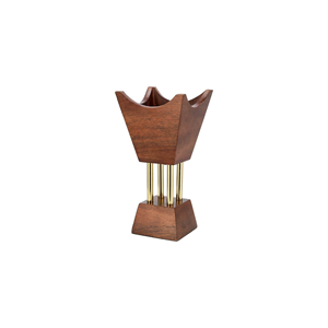 Quemador de incienso decorativo de madera de sándalo tallada con incrustaciones geométricas, cuenco de madera aromática para incienso chino, uso en todas las estaciones - Product Image 5