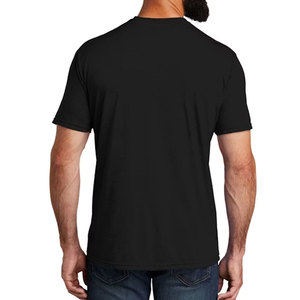 T-shirt en coton noir vierge personnalisable pour hommes, livraison rapide, vente en gros, dropshipping, t-shirt en vrac - Product Image 3