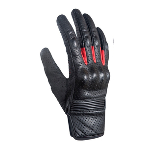 Gants de moto en cuir perforé, gants de conduite de moto à doigts entiers, fermeture à boucle réglable, hiver, unisexe - Product Image 4