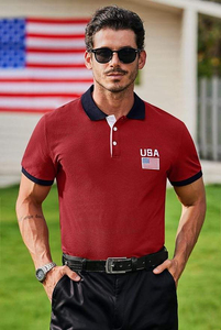 Camisetas Polo con Bandera Americana para Hombre, Polos Patrióticos de Golf 1776, Camisetas de Algodón Piqué - Product Image 4
