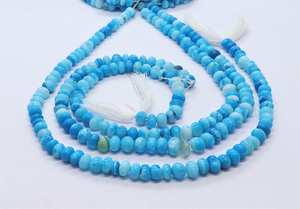 Perles en opale bleu ardoise à pois, forme ronde, 6-7 mm, opale bleu ciel, opale bleu dégradé, pour la création de bijoux - Product Image 3