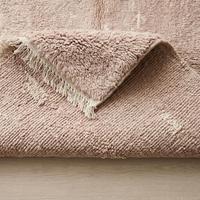 Premium Handgeknüpfter Wollteppich Weicher Blassrosa Blumen-Fransen-Teppich Flacher Flor Mittlere Dicke für Wohnzimmer Klassische Heimdekoration