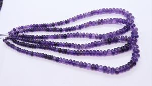 Perles Rondelles Lisses en Améthyste Naturelle Africaine AAA 5-10 MM, Perles de Pierre Précieuse Améthyste Unie, Rondelles d'Améthyste Dégradées, Pierres Précieuses en Vrac - Product Image 2