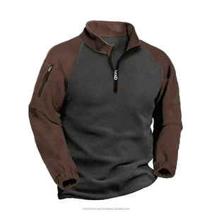 Nouveau demi fermeture éclair tactique hommes hiver chaud polaire sweat à capuche personnalisé couleur Logo étanche 100% coton chasse en plein air - Product Image 6