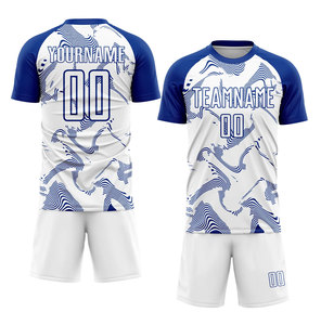 ชุดเสื้อฟุตบอลสั่งทำพิเศษ สีน้ำเงิน ขาว ส้ม ลายทาง พิมพ์ลายแบบซับลิเมชั่น ระบายเหงื่อได้ดี สำหรับผู้ใหญ่ แขนสั้น ทรงสปอร์ต - Product Image 4