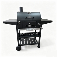 Barbecue en acier inoxydable pour l'extérieur, barbecue au charbon de bois avec table latérale pour le camping en plein air, les barbecues, les pique-niques et la maison