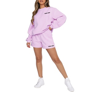 Ensemble short 2 pièces pour femme, vert menthe, coton, col rond, coupe ample, tenue décontractée d'été avec poche - Product Image 3