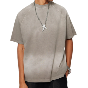 Camisetas de Hombre de Manga Corta Tejidas al por Mayor, Lavadas con Ácido, Estilo de Verano en Tendencia, Secado Rápido, Transpirables, 100% Algodón - Product Image 1