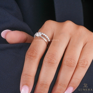 1.78CT Round Brilliant Cut Lab Grown Diamond Solitaire Engagement <b>Ring</b> <b>Plain</b> Band Bridal Wedding <b>Ring</b> Set for Women - Product Image 5