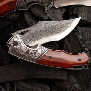 High Quality Handmade DIY OEM 67 Layers Forged Pattern Pocket Folding <b>Knife</b> <b>Bone</b> <b>Handle</b> Daily Outdoor Survival EDC - Product Image 2