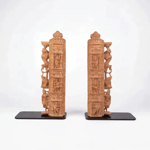 Antiguos duendes de Shakha |   Fragmento Arquitectónico Clásico de Marco de Puerta de Templo Indio, Réplica de Museo Acabada a Mano - Product Image 1