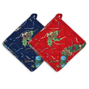 Christmas Printed Design Loop <b>Pot</b> <b>Holder</b> Manufacturer in India Heat-resistant <b>pot</b> <b>holders</b> Extra large for kitchen. - Product Image 4