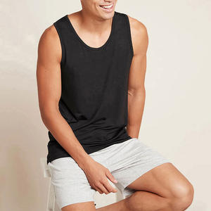 Camiseta sin mangas de punto para hombre, hecha a medida, transpirable, ecológica, de alta calidad, informal, con insignia, de spandex/poliéster - Product Image 4