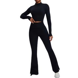 Conjuntos Deportivos de 2 Piezas para Mujer, Ropa de Yoga de Manga Larga para Gimnasio y Entrenamiento - Product Image 4