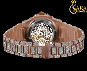 Suministro directo de fábrica, aspecto deslumbrante, esfera tonificada, relojes de diamantes naturales totalmente helados para hombre disponibles a un precio asequible - Product Image 4