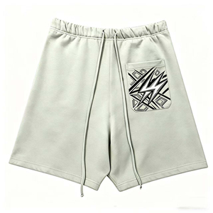 Short de bain pour homme noir uni, séchage rapide, taille à cordon de serrage, décontracté, longueur courte, taille mi-haute, en polyester tissé - Product Image 2