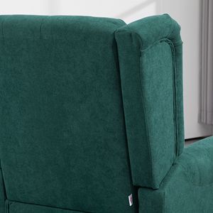 Poltrona Imbottita con Schienale Alto e Gambe in Legno per Soggiorno, Camera da Letto, Ufficio - Product Image 2
