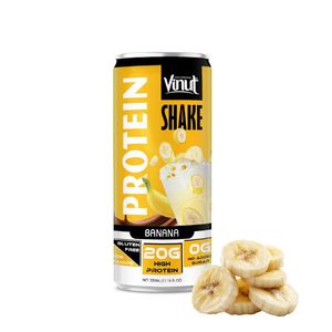 Fabricant vietnamien de café glacé à la banane VINUT 330 ml (riche en protéines, sans gluten, sans sucre ajouté) - Emballage en boîte de 24 canettes - OEM/ODM - Product Image 1