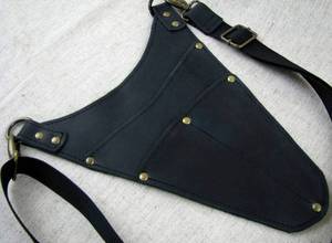 Retro Genuine Leather Barber Scissor Case Professional Hairdressing Tool Bag Holster With Adjustable Strap LBSH-0013 - Product Image 6