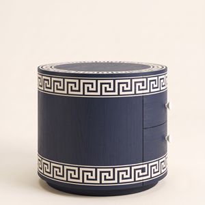 Table de chevet de luxe faite à la main avec incrustations en os, 2 tiroirs, en bois, style moderne, pour chambre à coucher, salon, maison - Product Image 4