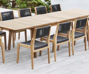 Juego de Comedor con 1 Mesa y 6 Sillas con Acolchado Suave y Madera para Uso en Exteriores - Product Image 2