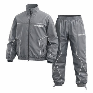 Waterproof Men's <b>Windbreaker</b> Tracksuit Vintage <b>Black</b> Nylon Polyester Reflective Hoodie Set Streetwear Stretch Manufacturer - Product Image 3