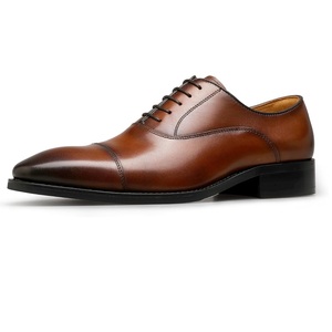 Formal High Quality Genuine Leather <b>Brown</b> Dark Color Lightweight Breathable Durable <b>Lace</b>-up Spring Shoes <b>Boots</b> Leather Made - Product Image 5