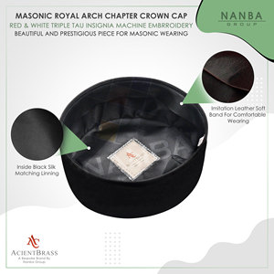 Gorra de Capítulo Royal Arch – Negra con Insignia Blanca y Roja - Product Image 5