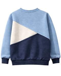 Sweat-shirt en molleton personnalisé bleu ciel marine avec broderie d'oiseaux pour femme, mélange de coton, col rond, hiver, sur mesure OEM ODM - Product Image 2