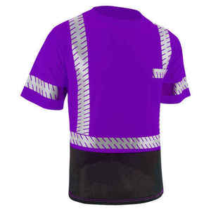 T-shirt de sécurité haute visibilité réfléchissant et respirant pour homme, 100% coton, manches courtes, jaune avec base noire - Product Image 3