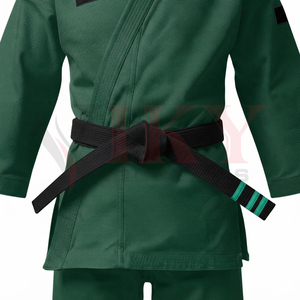 Uniforme de Karate de Lona Verde Sólido para Artes Marciales, Servicio OEM/ODM de Peso Pesado para Venta al por Mayor, Marca Privada con Personalización - Product Image 5