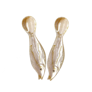 Cuillère de luxe en nacre naturelle sculptée en forme de poisson, petit ustensile à caviar, fournisseur direct d'usine pour l'exportation - Product Image 4
