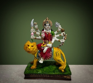Nirmala Handicrafts - Estatua de Resina de la Diosa Maa Durga con León, Hecha a Mano, Tradicional, Decorativa, Ídolo Hindú para el Hogar, Festivales y Espiritualidad - Product Image 4