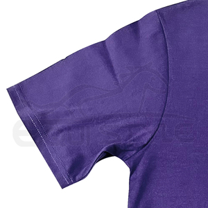 เสื้อยืดสีม่วงทรงโอเวอร์ไซส์ 250 GSM ผ้าคอตตอนผสมโพลีเอสเตอร์ คอกลม แขนสั้น ผู้ผลิตเสื้อยืดสตรีทแวร์ เสื้อยืดเปล่า - Product Image 4