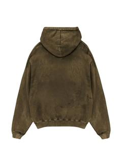 Sweat à capuche noir délavé effet usé, coton épais, coupe oversize, style streetwear, avec poche kangourou - Product Image 6