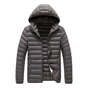 Custom Men's Lightweight Ultralight Puffer Jacket Winter Coat Polyester Fill <b>Warm</b> Feature Zipper Closure Customized Hooded Face - Product Image 2