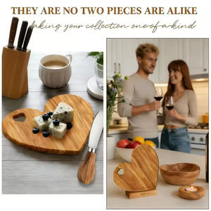 Набор миниатюрных бамбуковых ножей для сыра в форме сердца, подарки для гостей на свадьбы и праздники ко Дню святого Валентина - Product Image 5