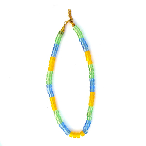 Collier artisanal indien perlé Heritage Aura, jaune, bleu, vert, élégant, pour mariage et fêtes, collection de bijoux à prix de gros - Product Image 3