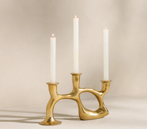 Support de bougie vintage en laiton, centre de table décoratif moderne, décoration d'intérieur, article cadeau - Product Image 5