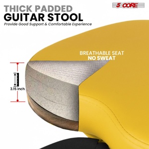 Tabouret de Guitare 5Core, Chaise Rembourrée Pliable de 3,15 po, Siège Musical Robuste avec Repose-Pieds Intégré, Support de Guitare - Product Image 3