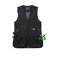 Gilet de tir en argile durable pour l'extérieur, respirant, avec logo personnalisé, épaulettes rembourrées et poches pour cartouches, idéal pour le tir au vol. Vente en gros usine.