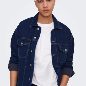 Chaqueta vaquera clásica para hombre con botones, estilo casual cómodo para el día a día, fabricante mayorista, abrigo con efecto desgastado. - Product Image 5