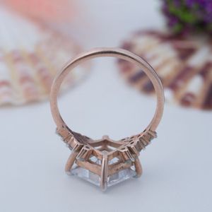 Latest New Arrivals S925 Sterling Silver Princess Cut Geometric Personalized <b>Crystal</b> Moissanite Engagement Wedding Customize - Product Image 5