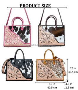 Handcrafted Genuine Cowhide Leather Women's <b>Tote</b> <b>Bags</b> Floral Design Luxury <b>Large</b> Capacity Shoulder Crossbody Travel <b>Tote</b> <b>Bags</b> - Product Image 2