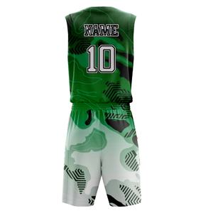 Ensemble d'uniformes de basketball personnalisés professionnels à séchage rapide, antibactériens, unisexes, respirants, en jersey lavé, avec option grandes tailles - Product Image 2
