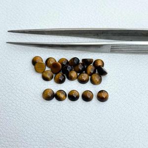 Oeil de tigre brun naturel de 4mm Cabochon rond à dos plat Pierres précieuses semi-précieuses en vrac de haute qualité du fabricant fournisseur - Product Image 3