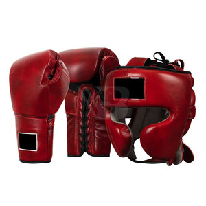 Ensembles de boxe en cuir véritable personnalisables avec option bicolore pour l'entraînement estival de Muay Thai et de Sanda - Protecteurs et durables - Product Image 1